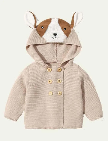 Animal-Shaped Knitted Hooded Jacket - Mini Taylor
